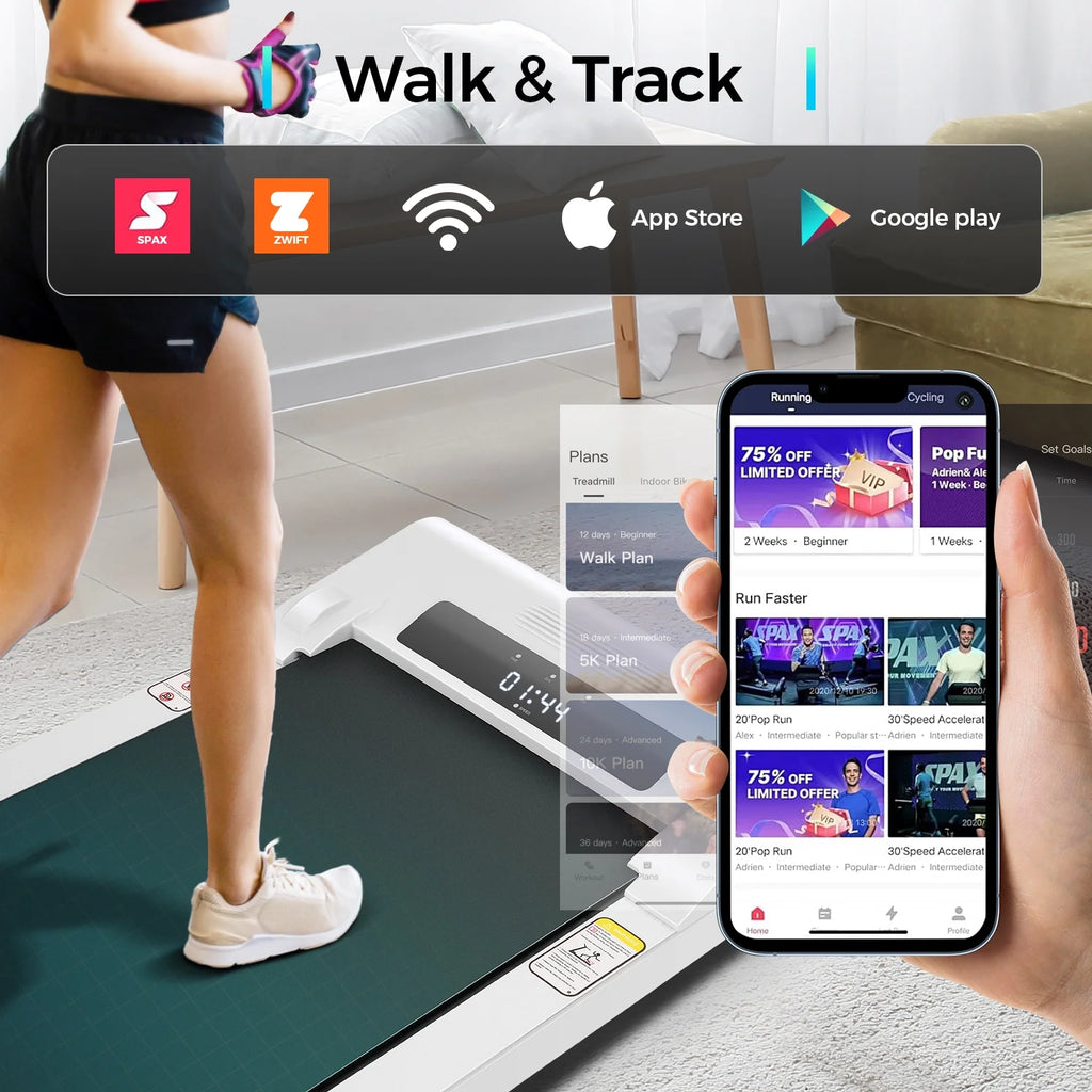 2.5HP Slim Compact Under Desk Treadmill with LED Display and Remote Control E314
