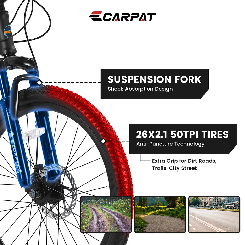 Orange 21 Speed High-carbon Steel Mountain Bike D800