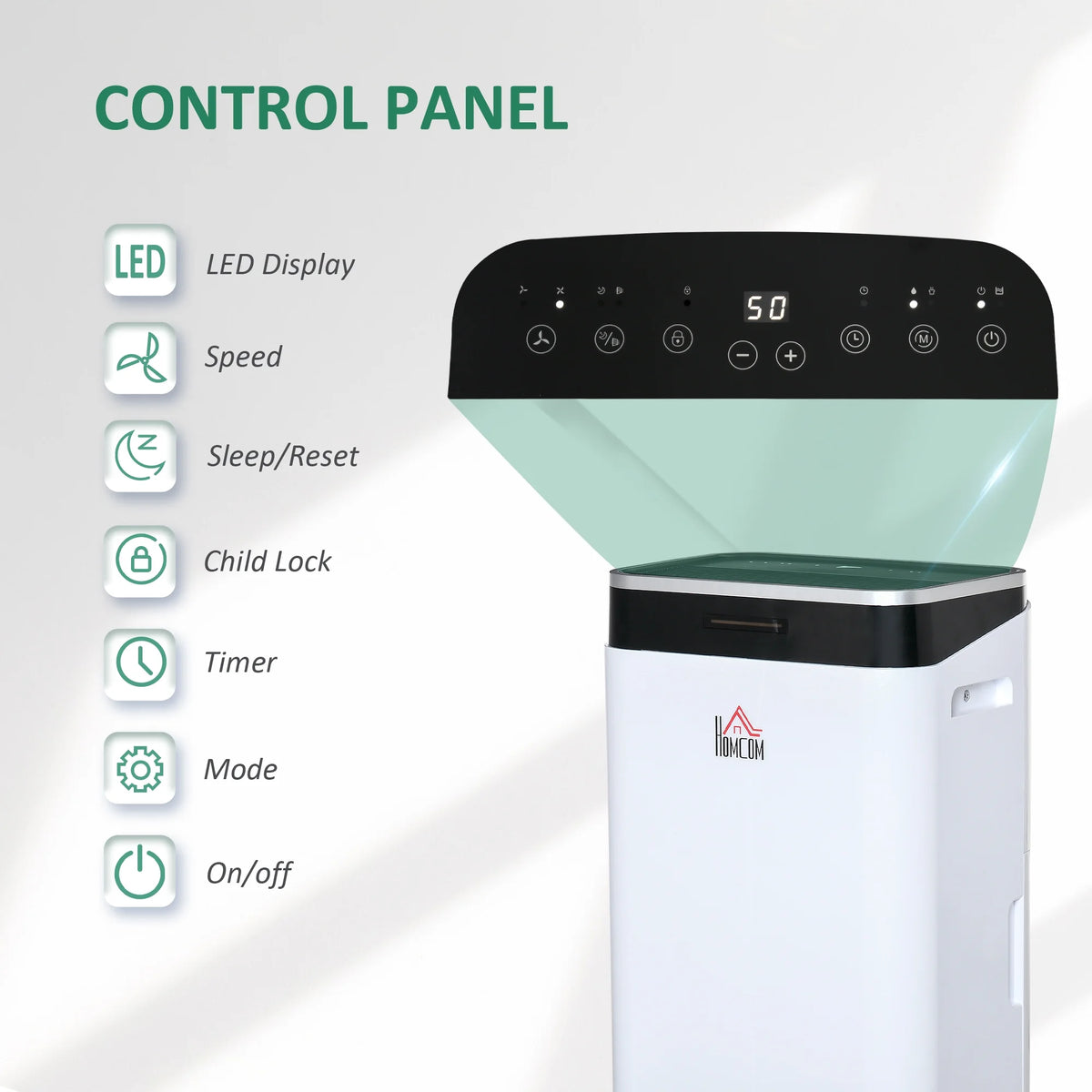 Portable Electric Dehumidifier with 14 Pint Tank, White U507216