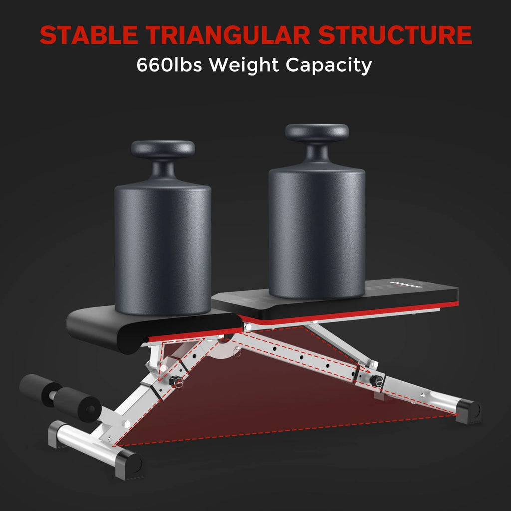 Foldable Weight Bench 600 lbs 6 Incline Adjustable Z174439