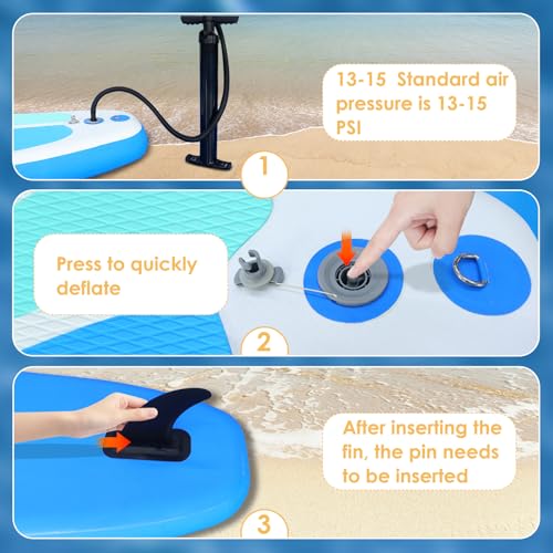 Inflatable Stand Up Paddle Board 10'4" Ultra-Light Non-Slip Deck H560