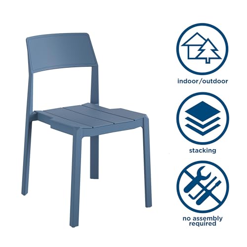 Charcoal Stacking Dining Chairs 4-Pack J866