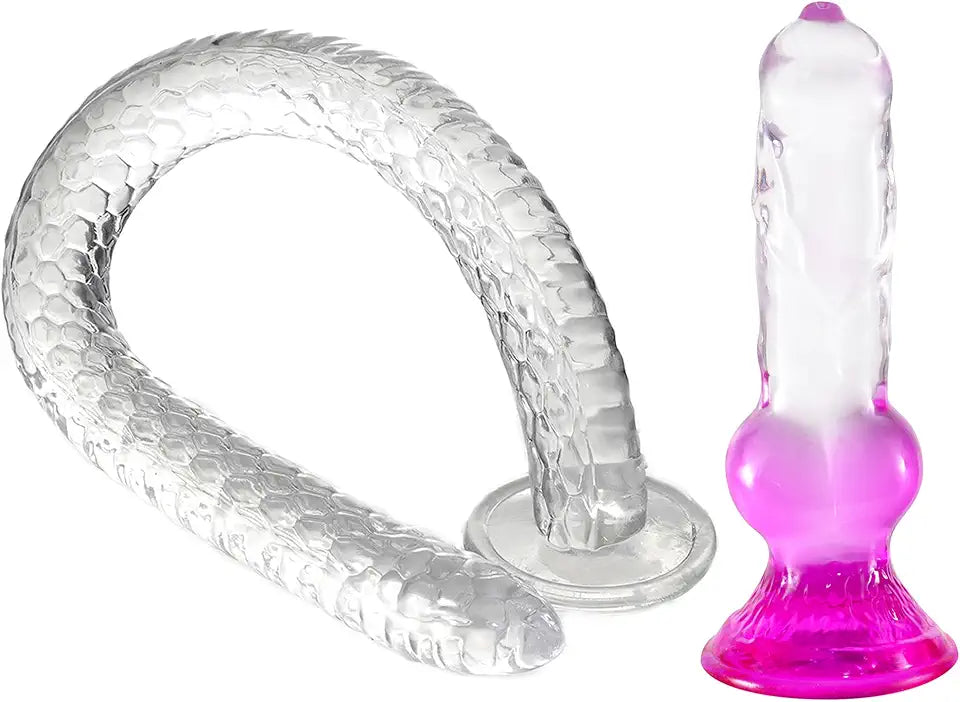 Clear Dragon Dildo + Huge Wolf Dildos Q52602