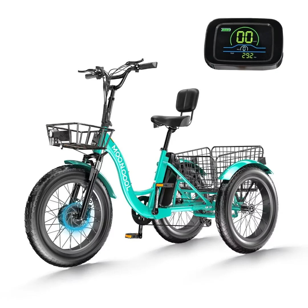 Electric Trike Tricycle for Adults with Front and Rear Baskets O148