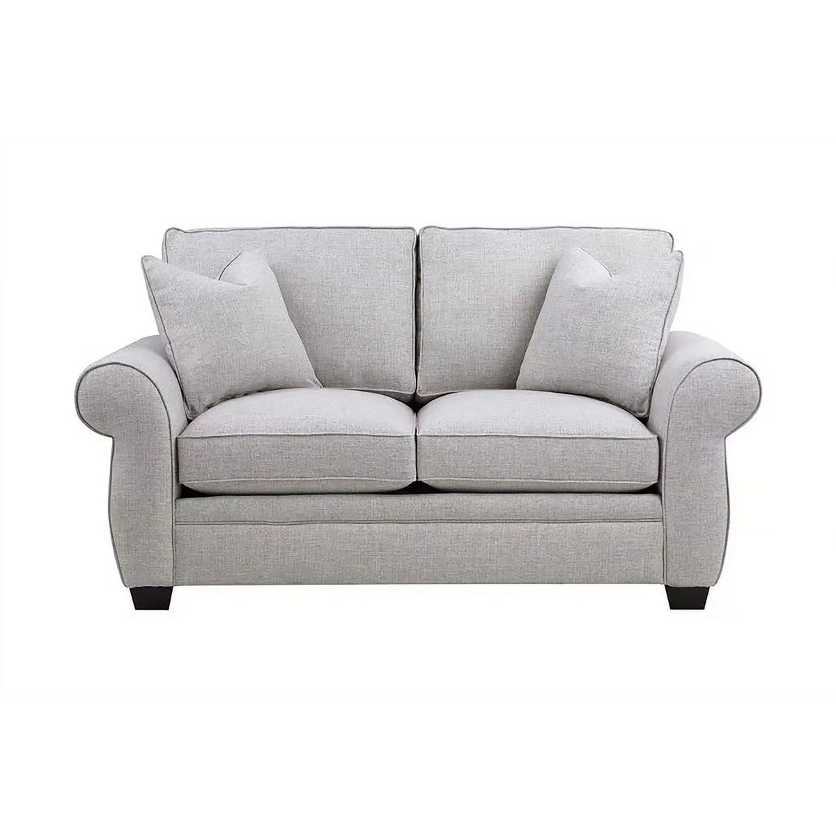 Cream Fabric Loveseat with Rolled Arms U8694