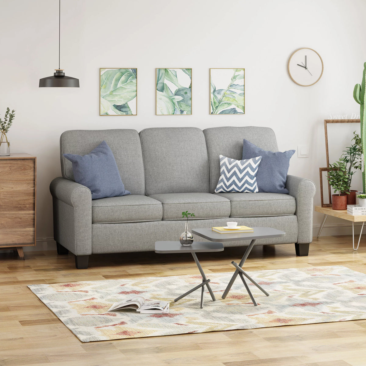 Gray Fabric 3 Seater Sofa V1345
