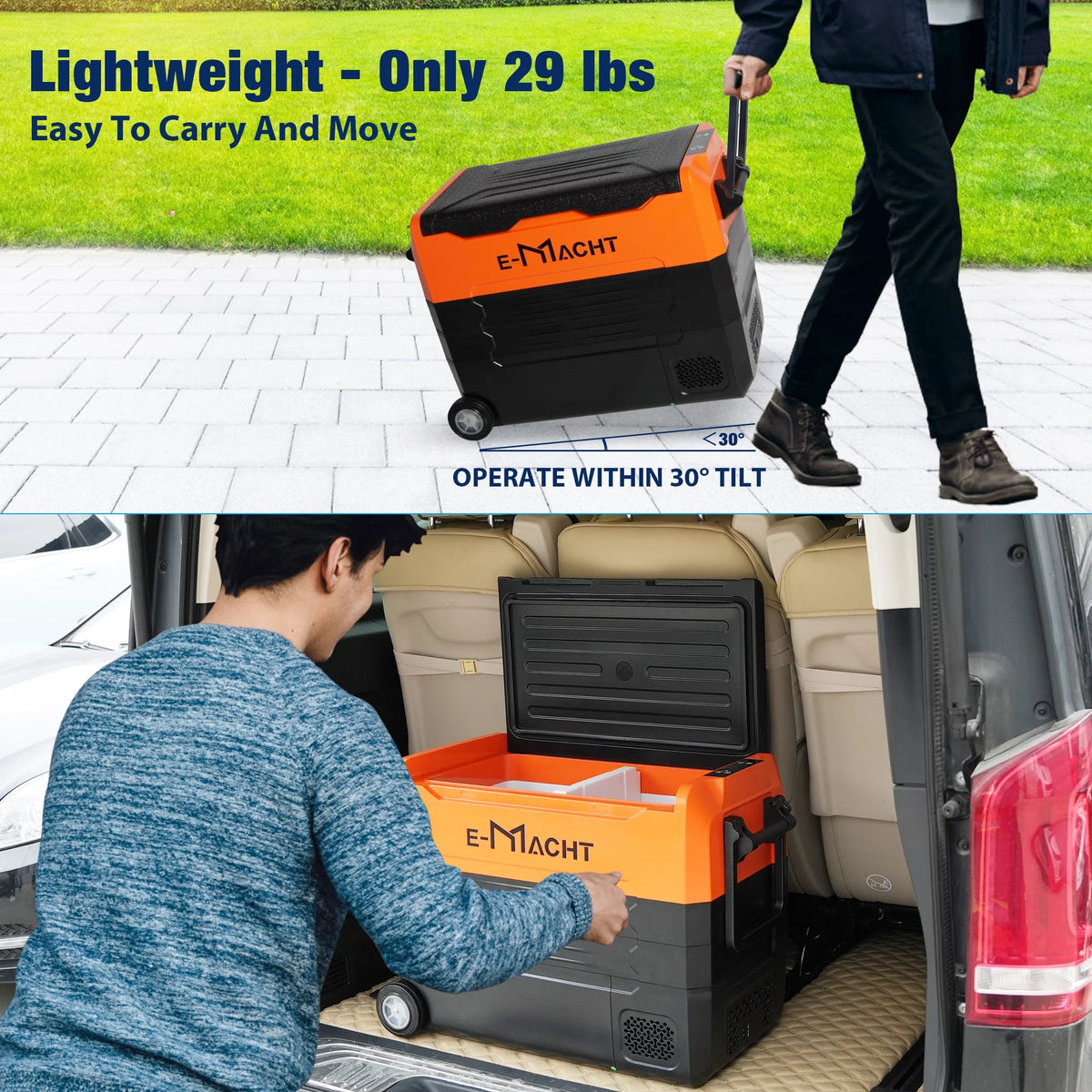 12V Portable Dual Zone Car Refrigerator 31.7 Quart Y693