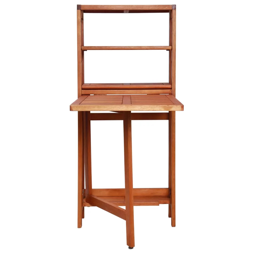 3 Piece Acacia Wood Folding Dining Table Set with 2 Chairs H86415