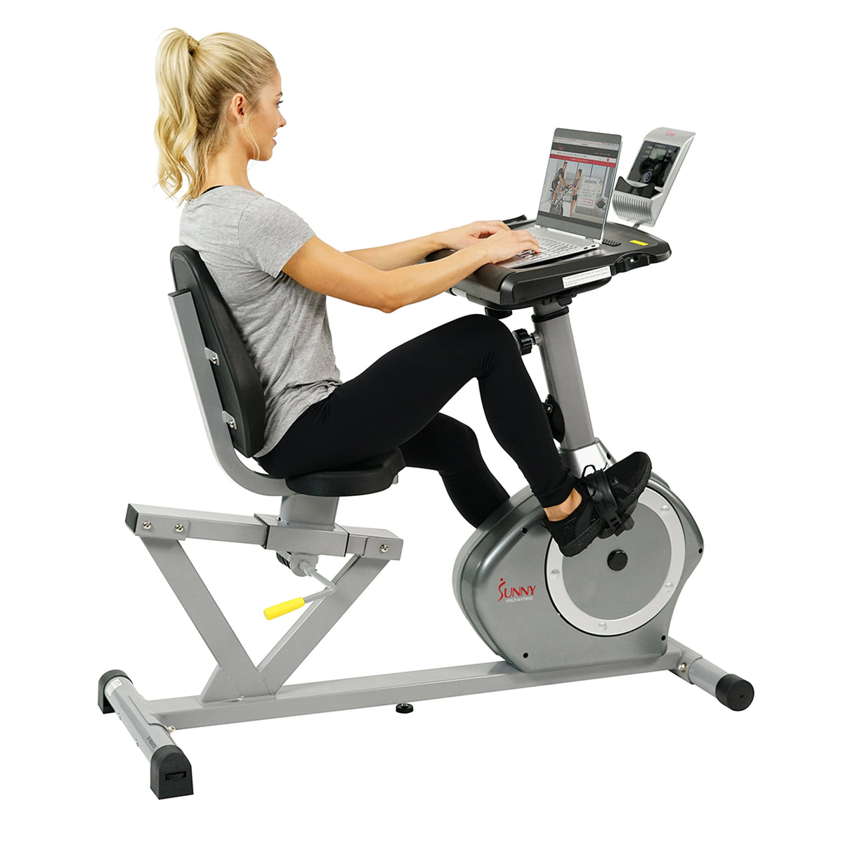 Magnetic Indoor Recumbent Exercise Desk Bike 350 lb Weight Capacity T84713