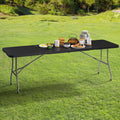 8FT Heavy Duty Folding Table with Carrying Handle, Black T62788