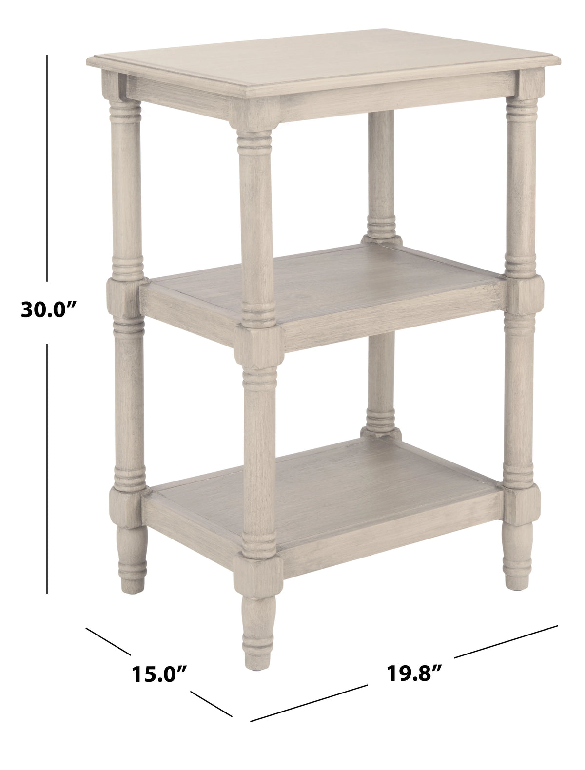 Greige Rectangle Wood End Table Y6211