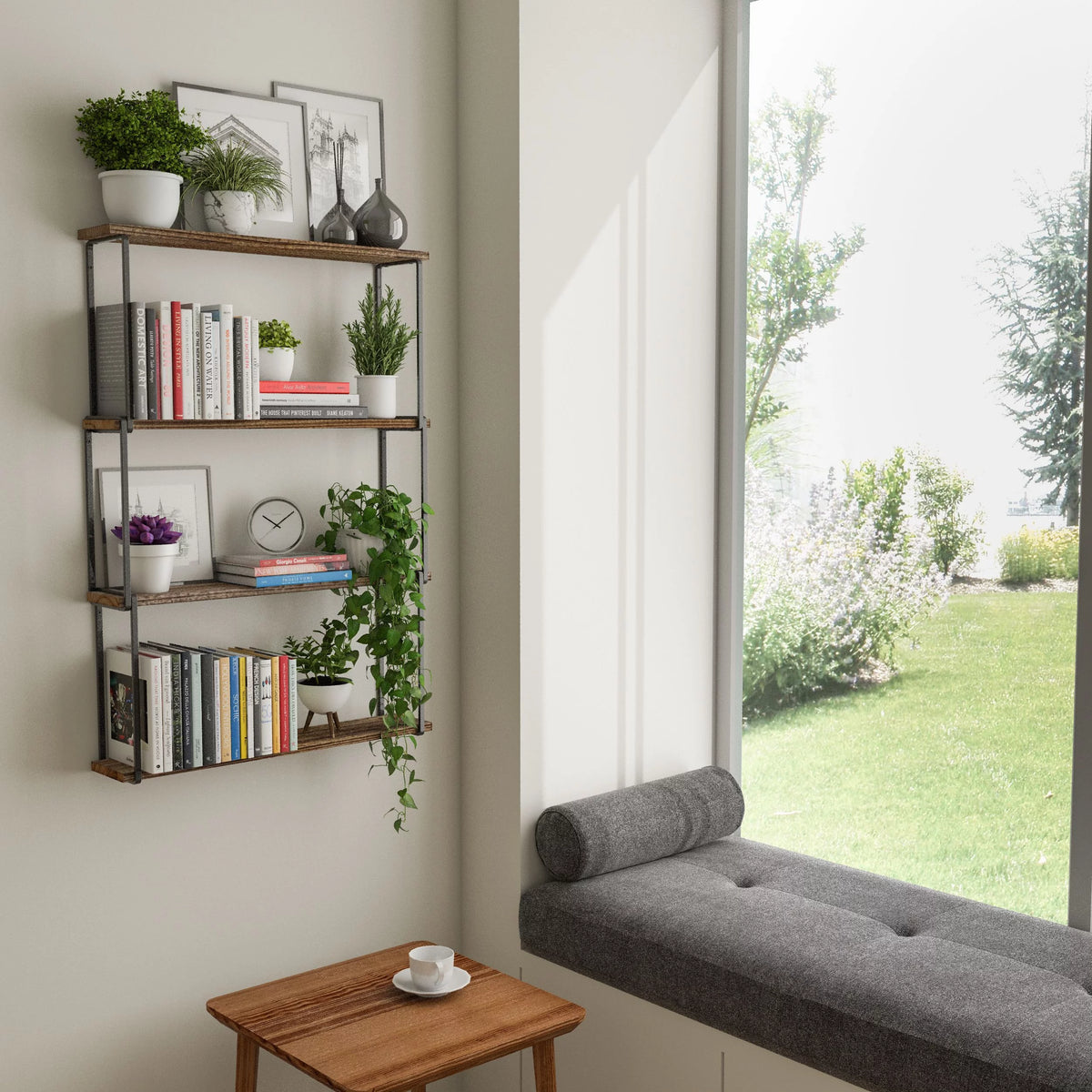 4-Tier Floating Shelves Wall Storage H57996