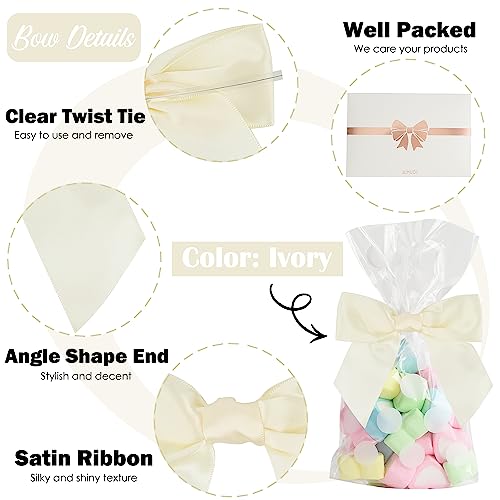 4.5" Pre-Tied Satin Bows with Twist Ties 36 PCs Y35130