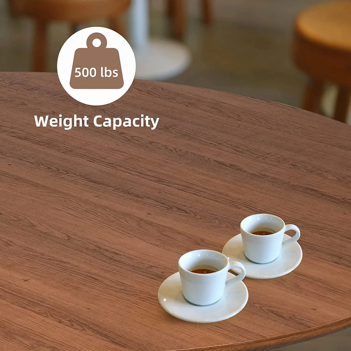 Mid-Century Modern Round Dining Table for 4-6 D406
