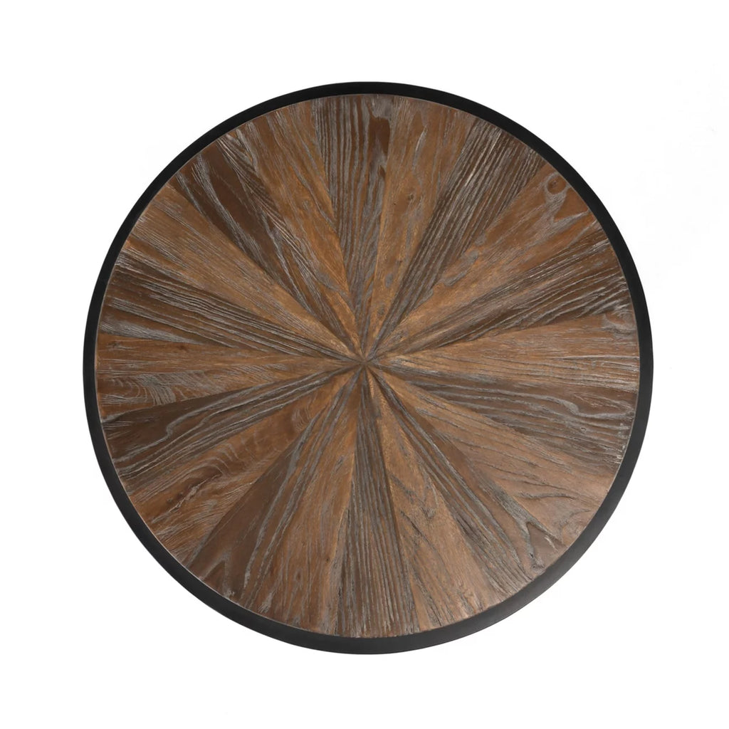 24 Inch Round Drum Wood End Table M38989
