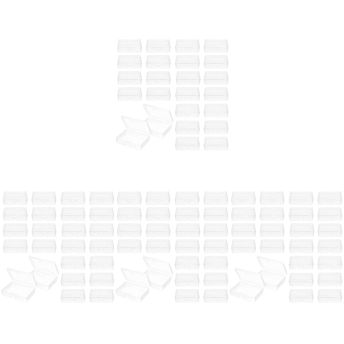 96 Pcs Mini Clear Plastic Boxes M7155